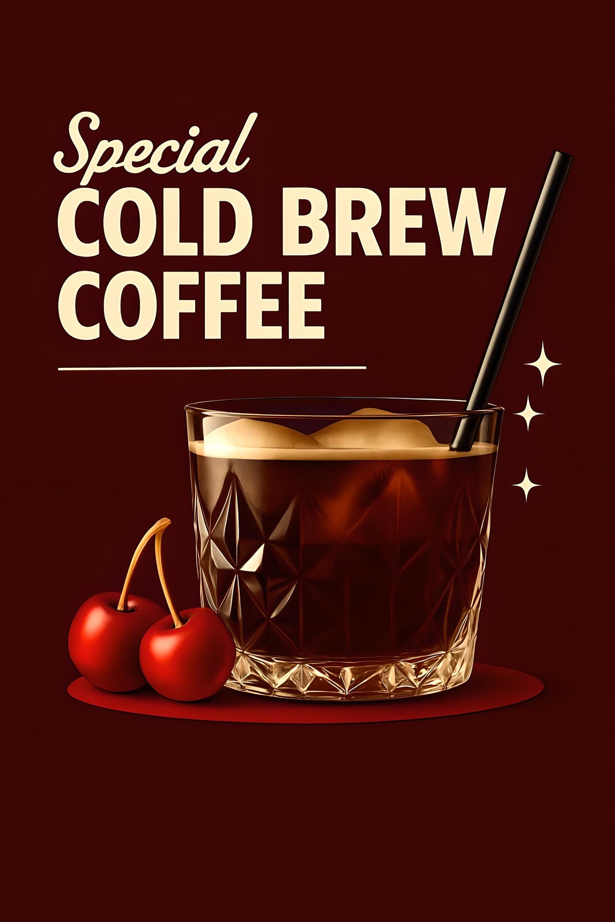 Elegant Premium Cold Brew Coffee Advertisement Design