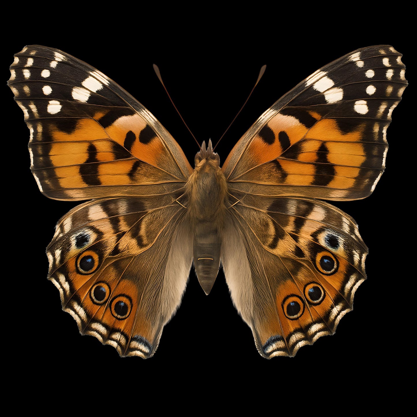 Majestic Painted Lady Butterfly Specimen Art