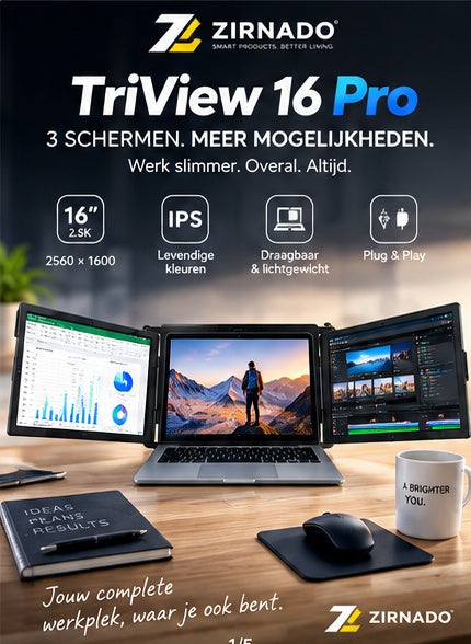 Zirnado TriView 16 Pro 2.5K triple screen hero