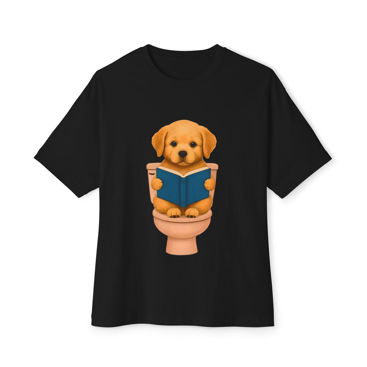 Funny Dog Reading Tee, Unisex Oversized Boxy Tee, Cute Pet Shirt, Gift for Dog Lovers, Casual Graphic Tee, Pet-Themed Apparel