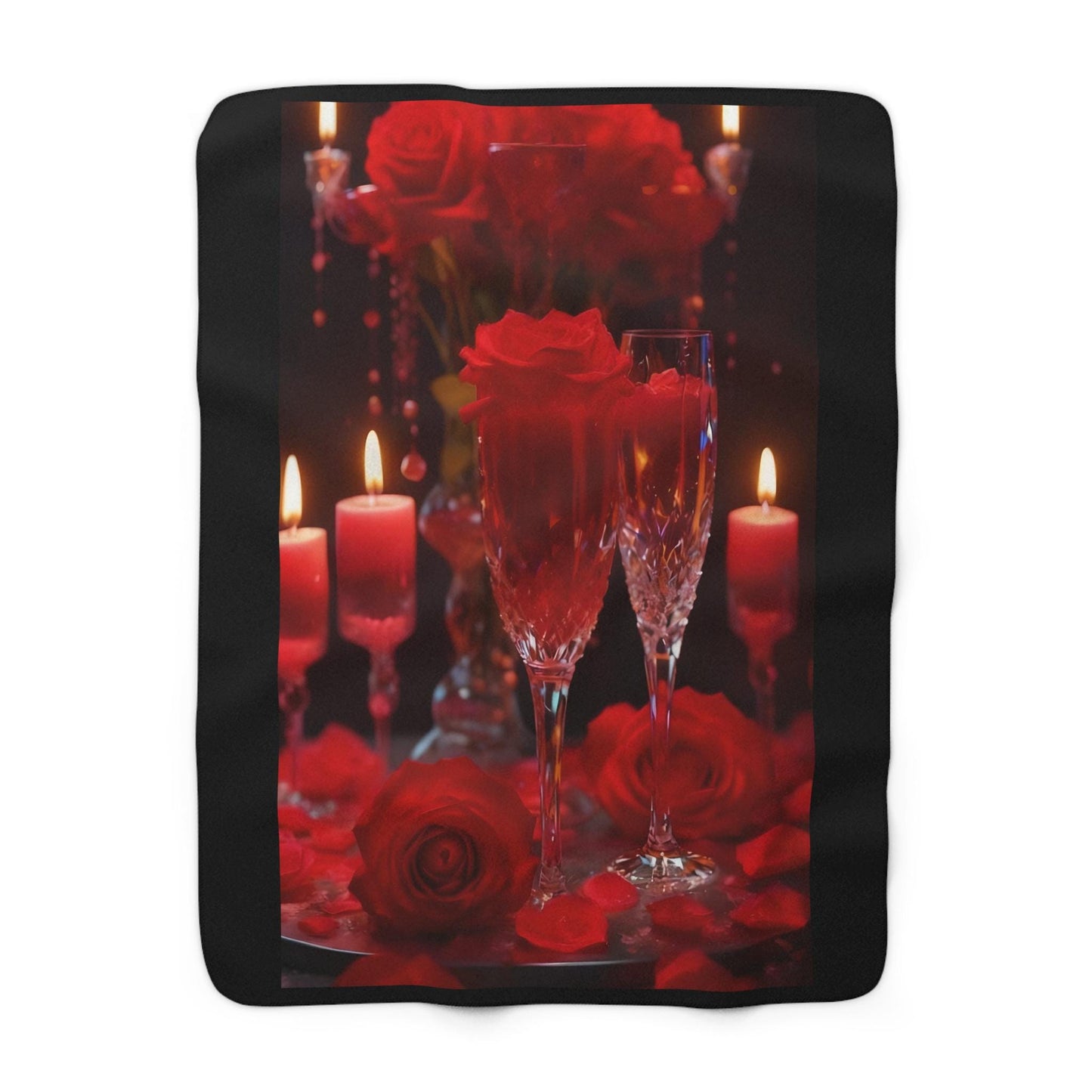 Romantic Sherpa Fleece Blanket, Cozy Throw for Valentine's Day, Wedding Gift, Home Decor, Personalized Blanket