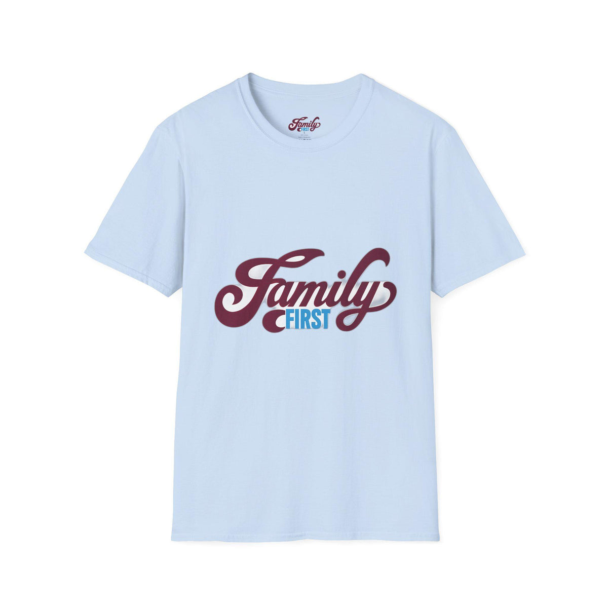 Family First Unisex Softstyle T-Shirt, Family Reunion Shirt, Gift for Parents, Comfortable Casual Wear, Ideal for Holidays, Family Events