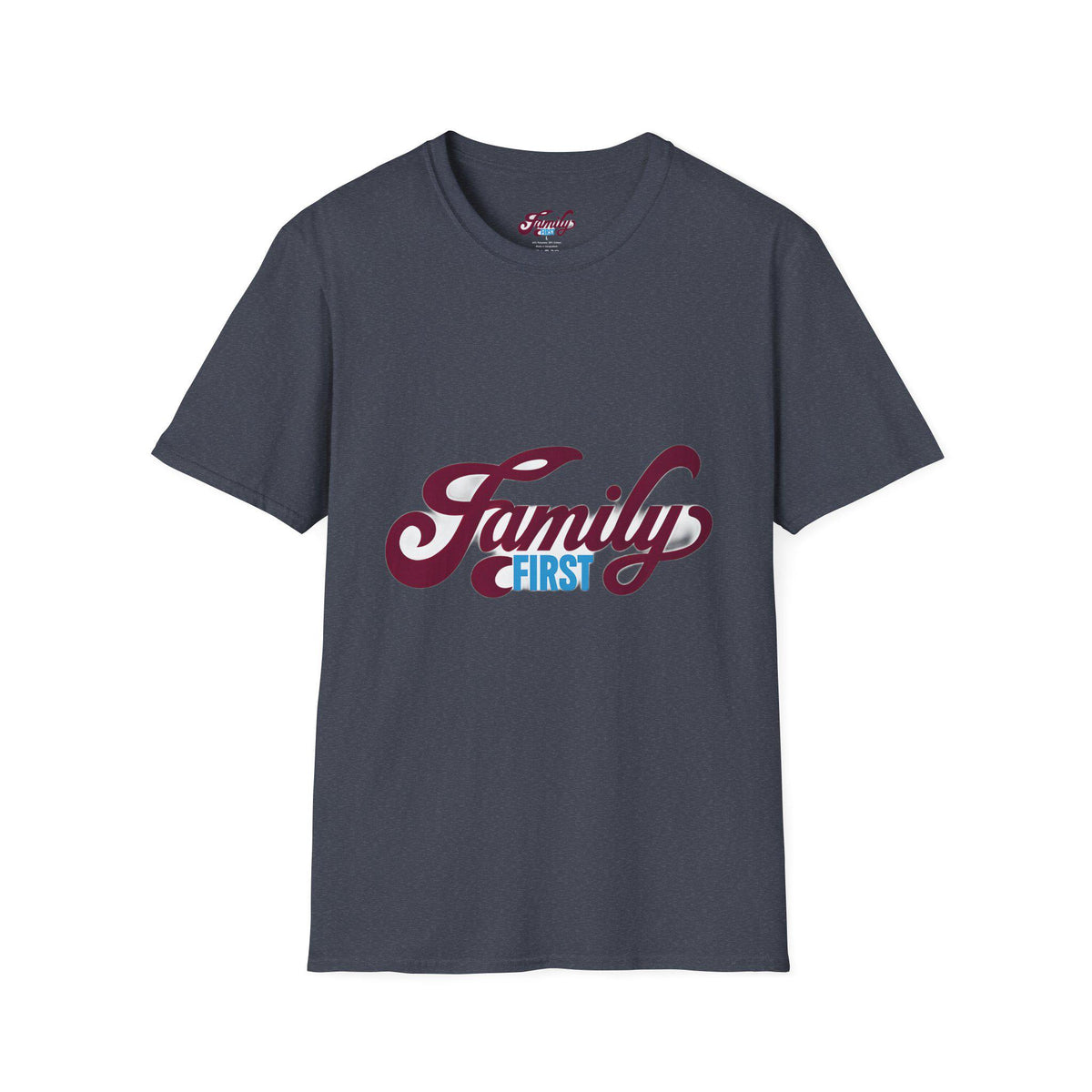 Family First Unisex Softstyle T-Shirt, Family Reunion Shirt, Gift for Parents, Comfortable Casual Wear, Ideal for Holidays, Family Events
