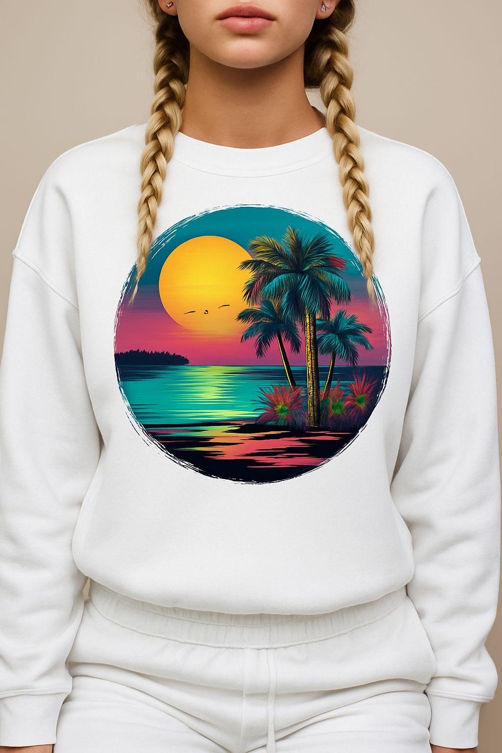 Vibrant Tropical Beach Sunset