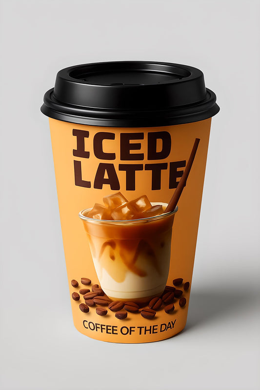 High-Quality Iced Latte Digital Promo - "Coffee of the Day"