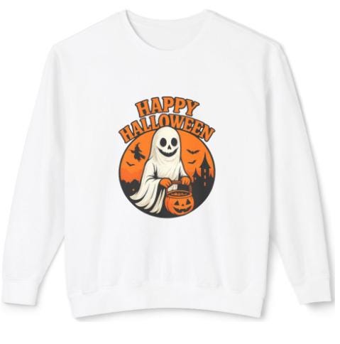 Happy Halloween Friendly Ghost & Jack-O'-Lantern Design