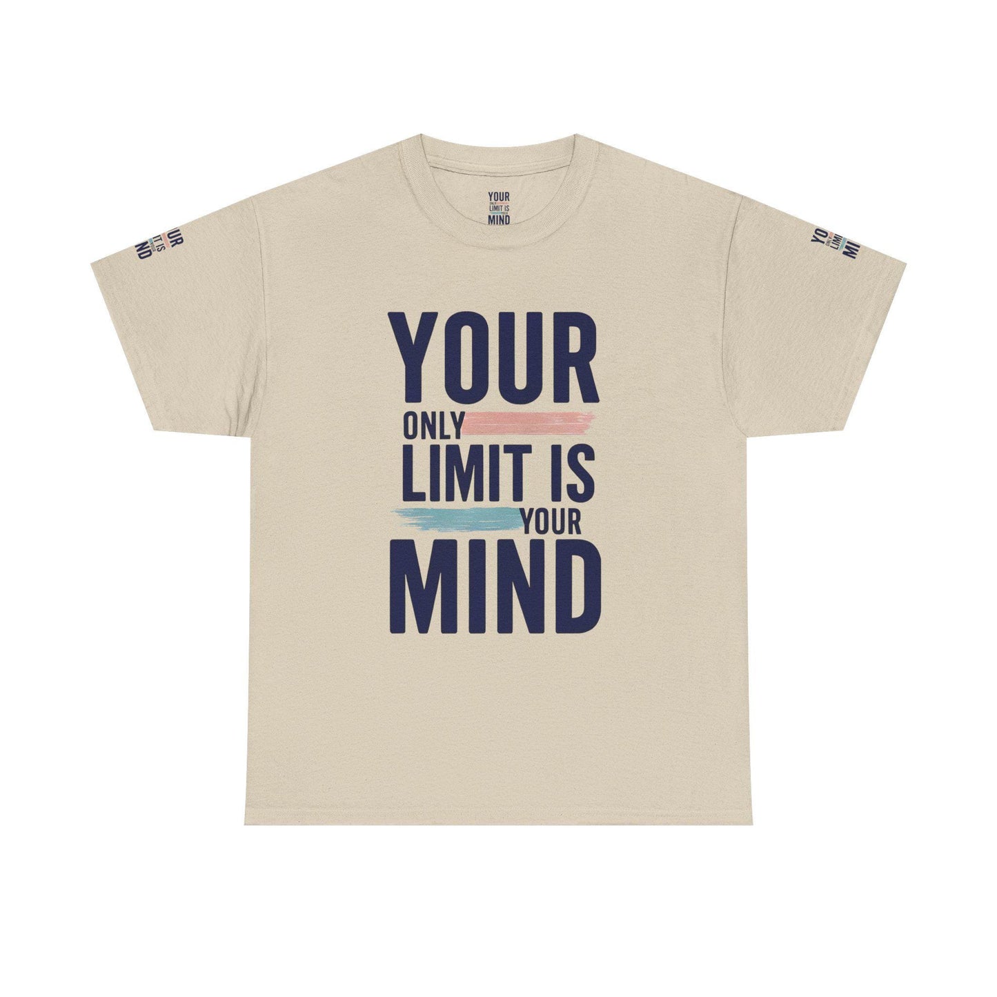 Inspirational Unisex Heavy Cotton Tee - Your Only Limit Is Your Mind, Motivational Shirt, Gift for Dreamers, Athletes, Support Mental Health