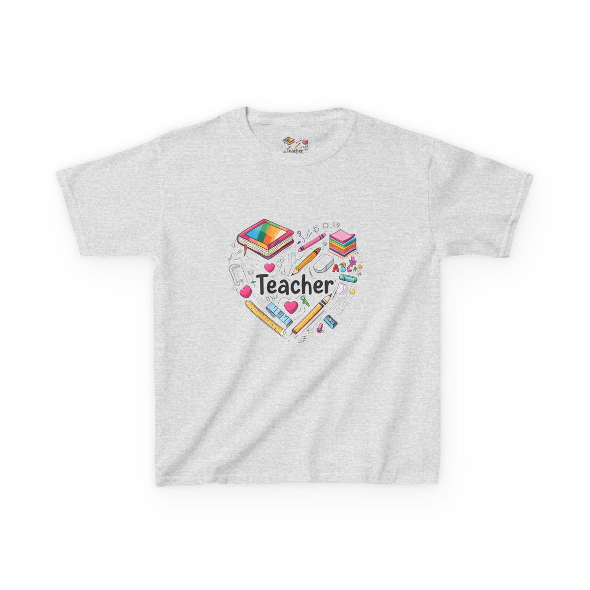 Teacher's Heart Kids Tee, Gift for Teachers, Back to School Shirt, Educational Apparel, Kids Cotton T-Shirt