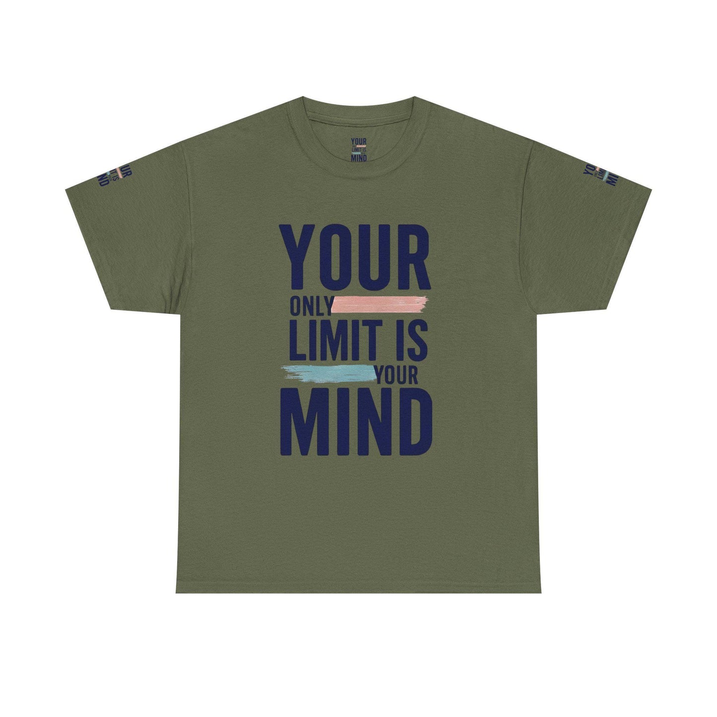 Inspirational Unisex Heavy Cotton Tee - Your Only Limit Is Your Mind, Motivational Shirt, Gift for Dreamers, Athletes, Support Mental Health