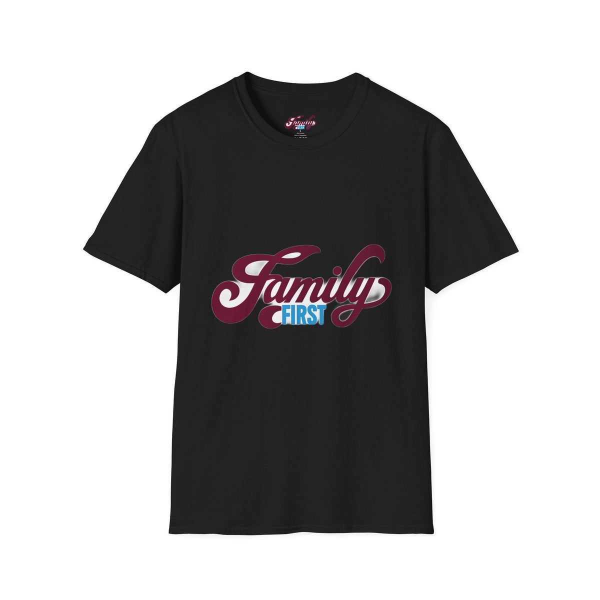 Family First Unisex Softstyle T-Shirt, Family Reunion Shirt, Gift for Parents, Comfortable Casual Wear, Ideal for Holidays, Family Events