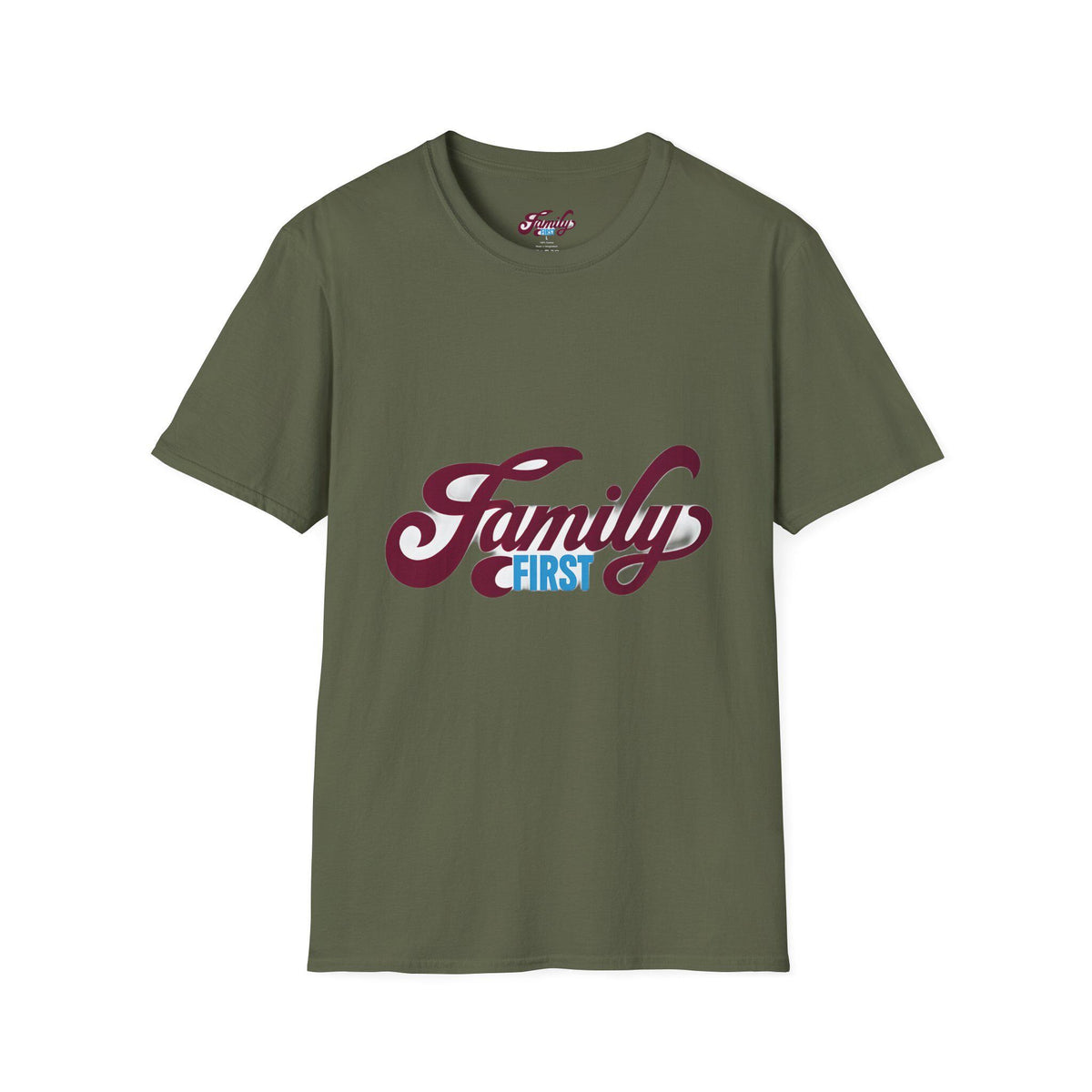 Family First Unisex Softstyle T-Shirt, Family Reunion Shirt, Gift for Parents, Comfortable Casual Wear, Ideal for Holidays, Family Events