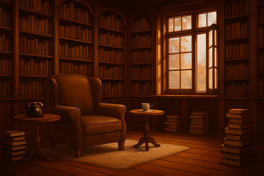 Cozy Library Reading Nook Illustration