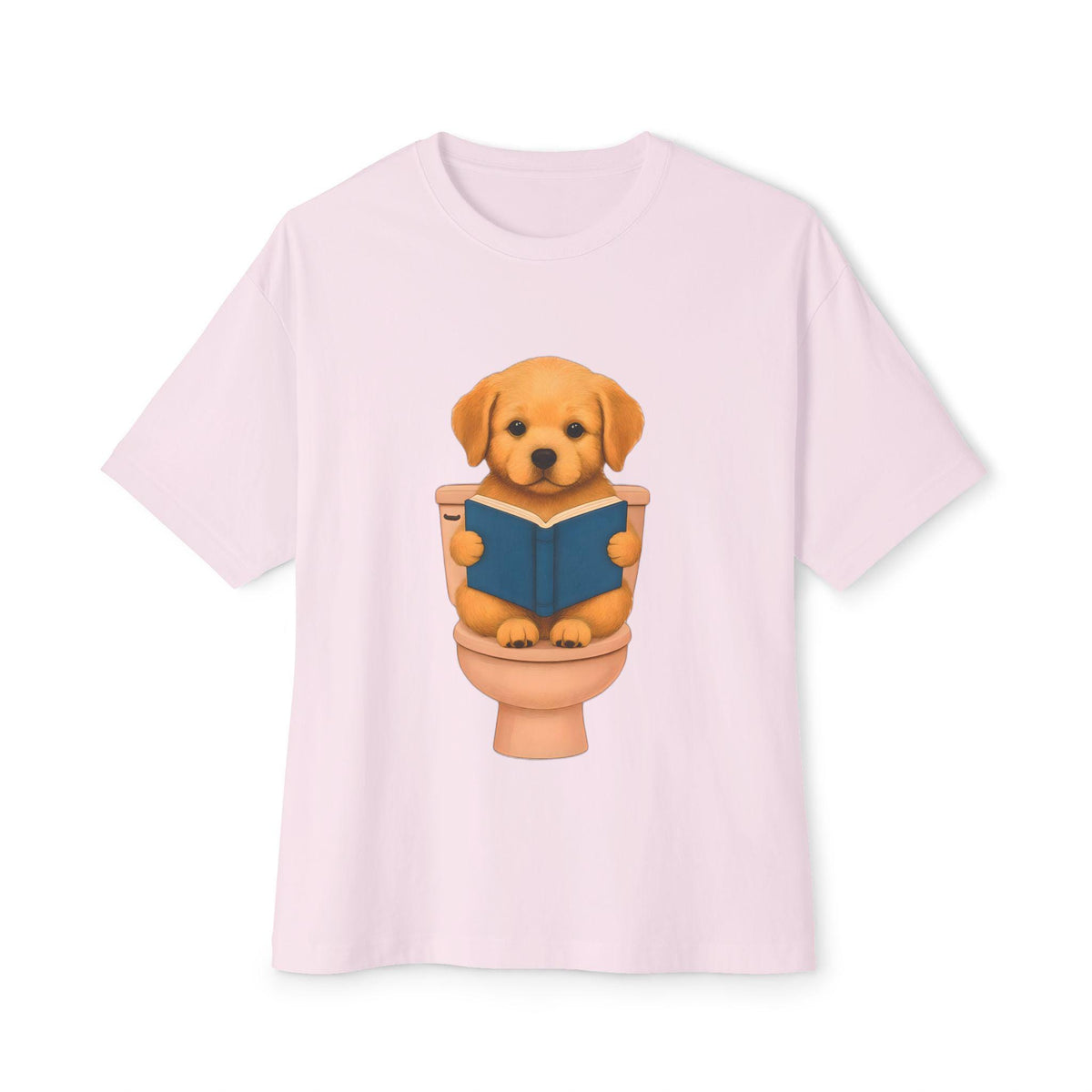Funny Dog Reading Tee, Unisex Oversized Boxy Tee, Cute Pet Shirt, Gift for Dog Lovers, Casual Graphic Tee, Pet-Themed Apparel