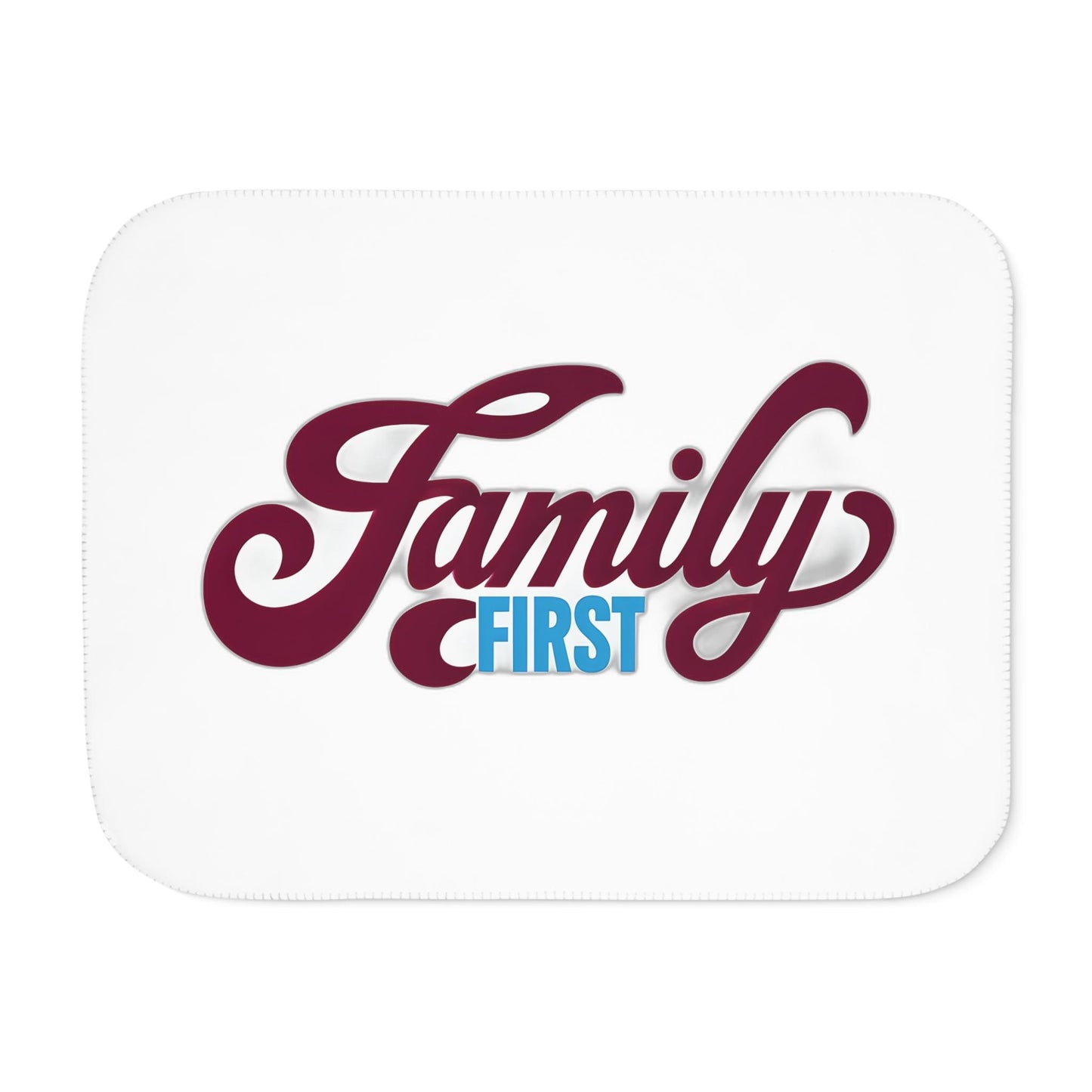 Cozy Family First Sherpa Blanket, Luxurious Throw for Home, Perfect Gift for Holidays, Soft and Warm for Family Time