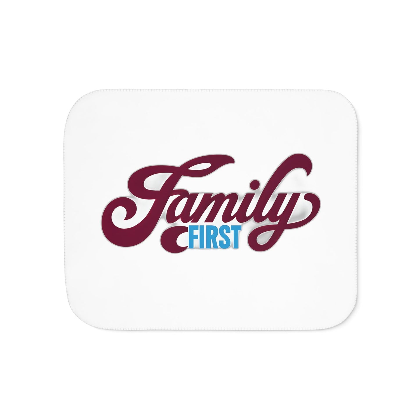 Cozy Family First Sherpa Blanket, Luxurious Throw for Home, Perfect Gift for Holidays, Soft and Warm for Family Time