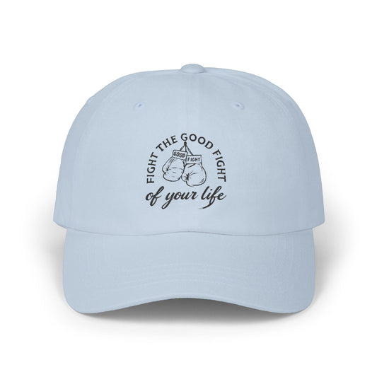 Classic Dad Cap with 'Fight the Good Fight of Your Life' Design, Inspirational Gift for Dad, Adjustable White Cap, Casual Hat, [...]