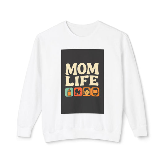 Mom Life Unisex Lightweight Crewneck Sweatshirt, Cozy Gift for Mothers, Comfortable Casual Wear, Mother's Day, Everyday Style, Parenting