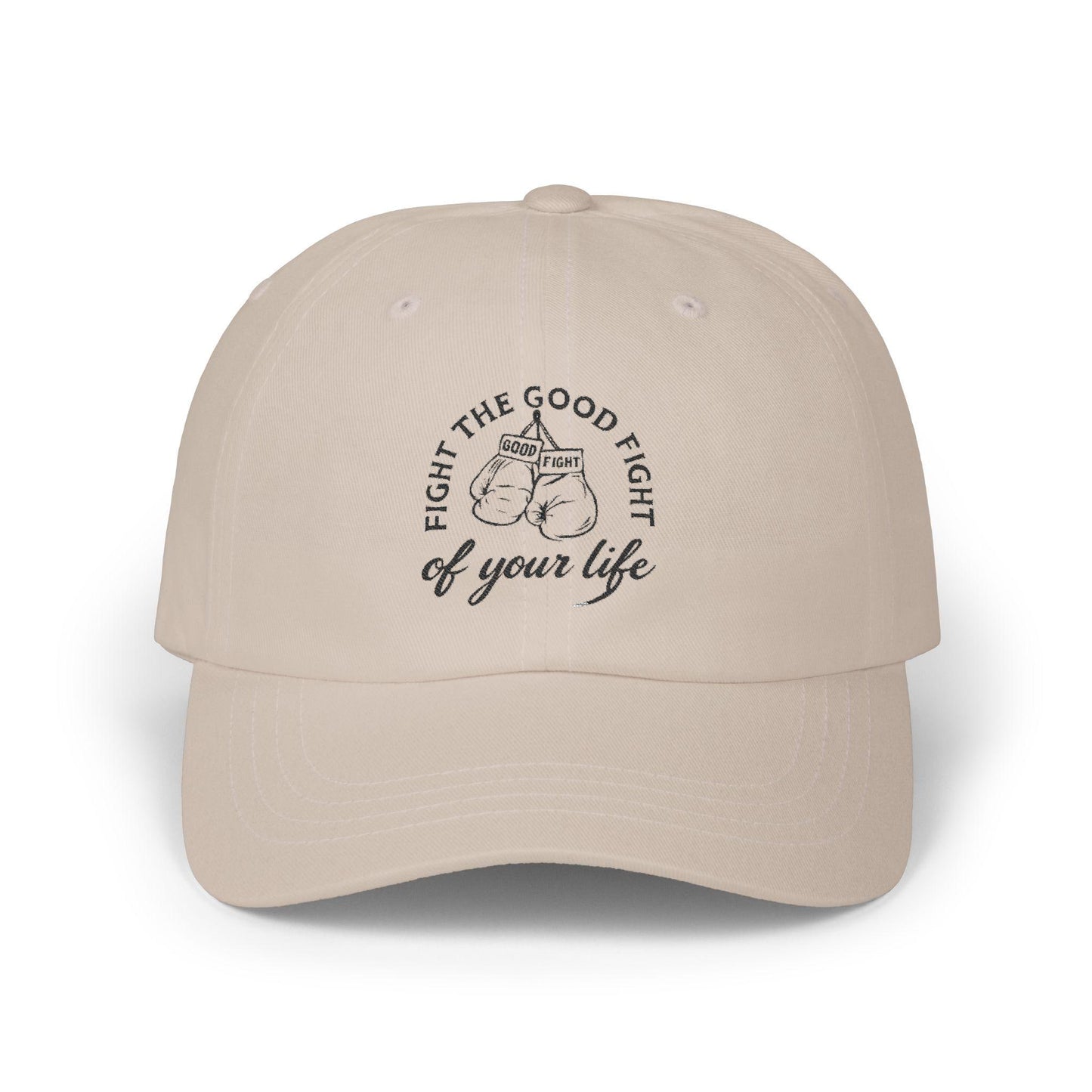 Classic Dad Cap with 'Fight the Good Fight of Your Life' Design, Inspirational Gift for Dad, Adjustable White Cap, Casual Hat, [...]