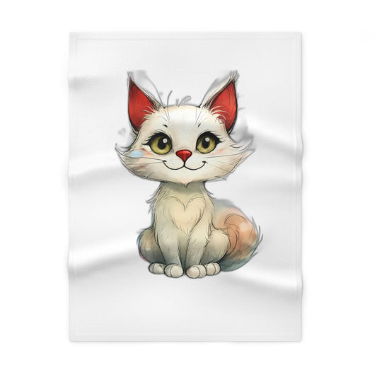 Cute Cat Soft Fleece Baby Blanket, Nursery Decor, Gift for Baby Shower, Cozy Infant Blanket, Toddler Blanket, Cat Lover Gift