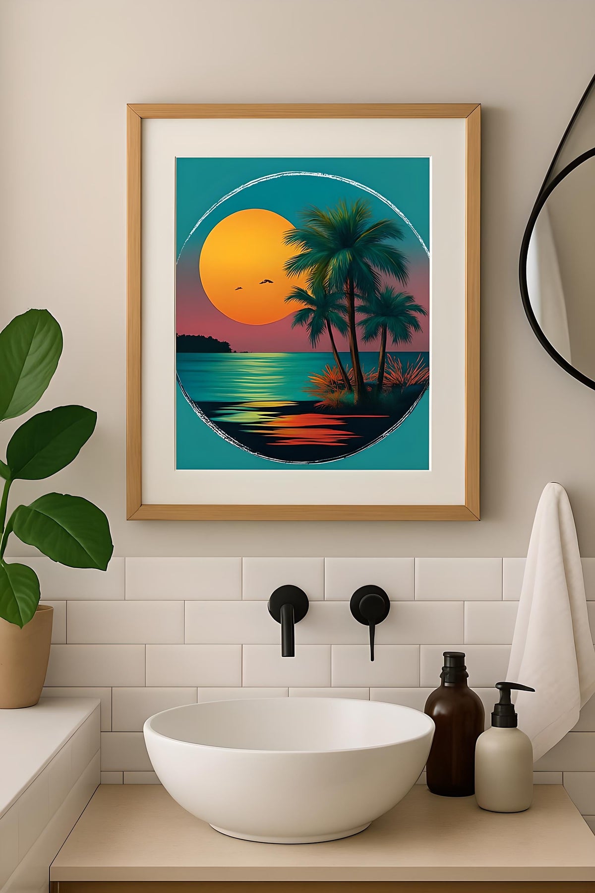 Vibrant Tropical Beach Sunset