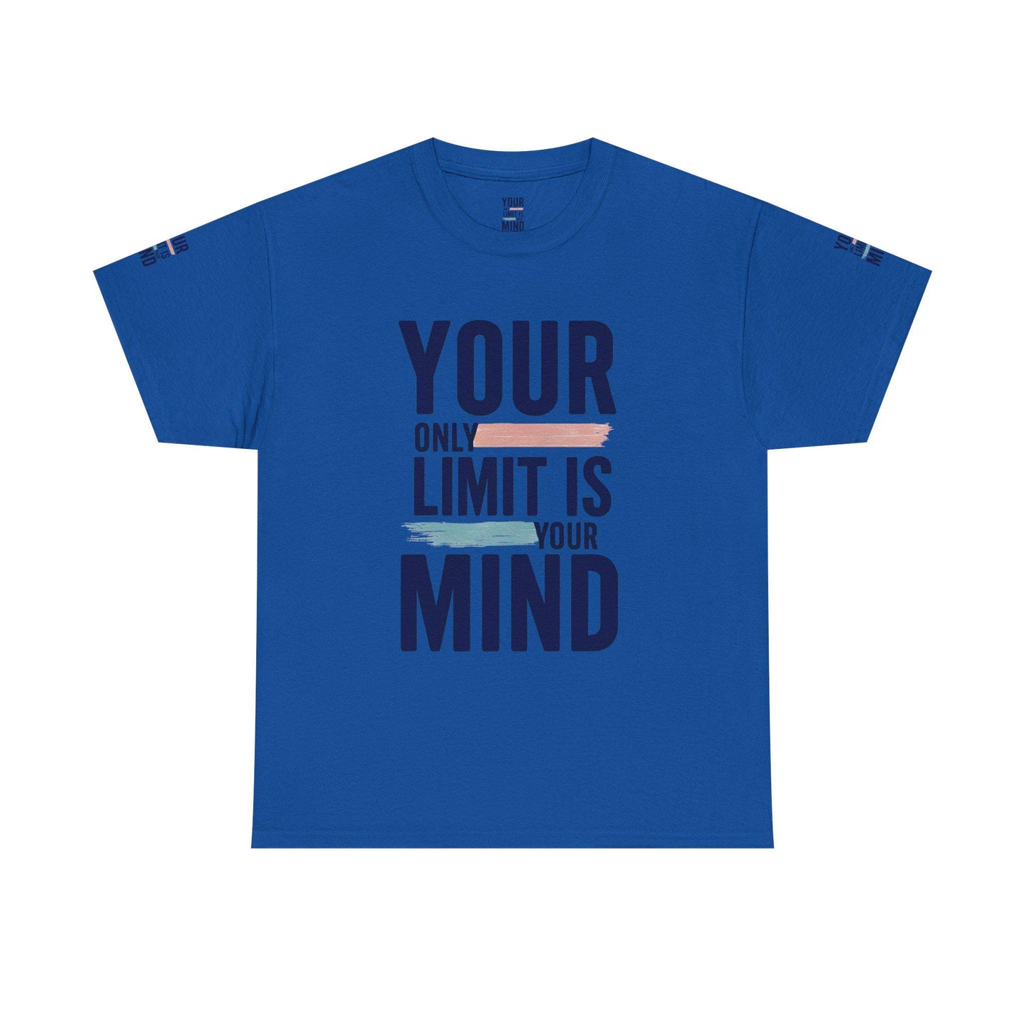 Inspirational Unisex Heavy Cotton Tee - Your Only Limit Is Your Mind, Motivational Shirt, Gift for Dreamers, Athletes, Support Mental Health