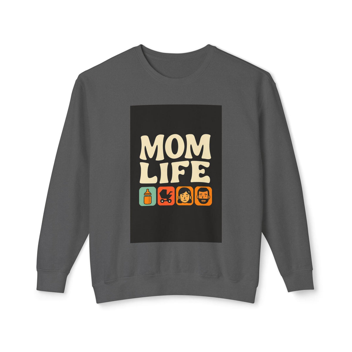 Mom Life Unisex Lightweight Crewneck Sweatshirt, Cozy Gift for Mothers, Comfortable Casual Wear, Mother's Day, Everyday Style, Parenting