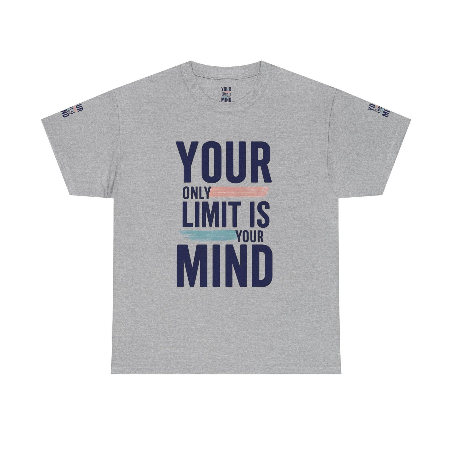 Inspirational Unisex Heavy Cotton Tee - Your Only Limit Is Your Mind, Motivational Shirt, Gift for Dreamers, Athletes, Support Mental Health