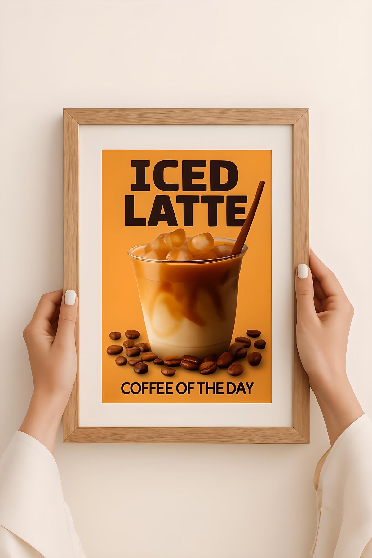 High-Quality Iced Latte Digital Promo - "Coffee of the Day"
