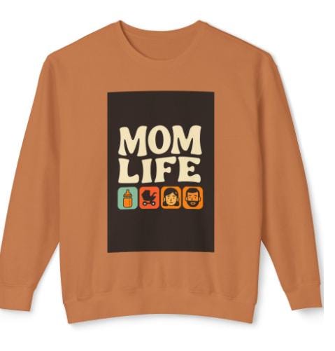 Mom Life Retro Icon Graphic Tee & Sticker
