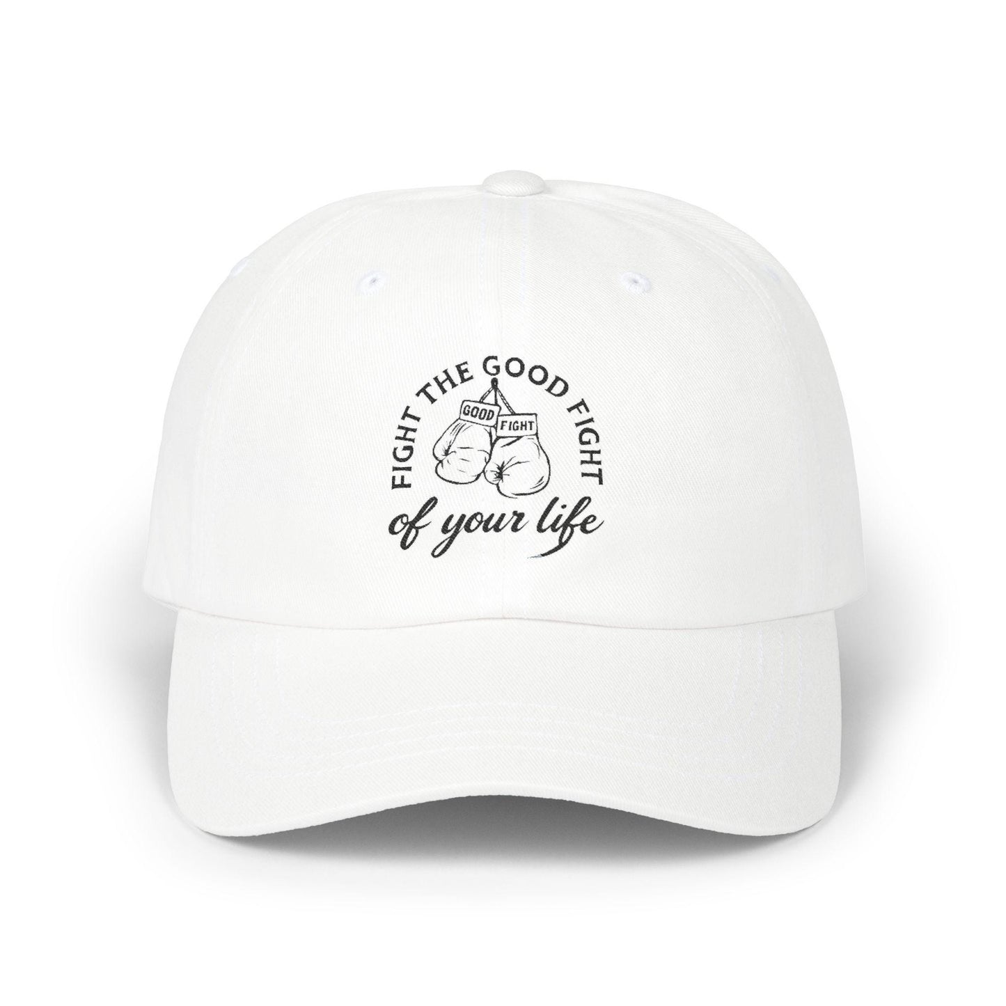 Classic Dad Cap with 'Fight the Good Fight of Your Life' Design, Inspirational Gift for Dad, Adjustable White Cap, Casual Hat, [...]