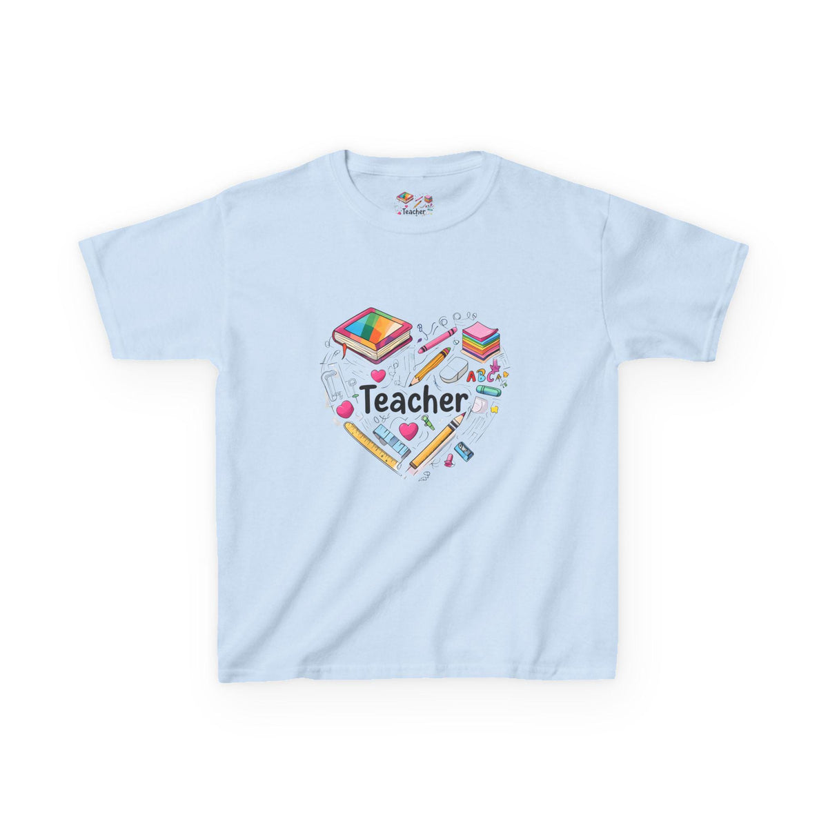 Teacher's Heart Kids Tee, Gift for Teachers, Back to School Shirt, Educational Apparel, Kids Cotton T-Shirt