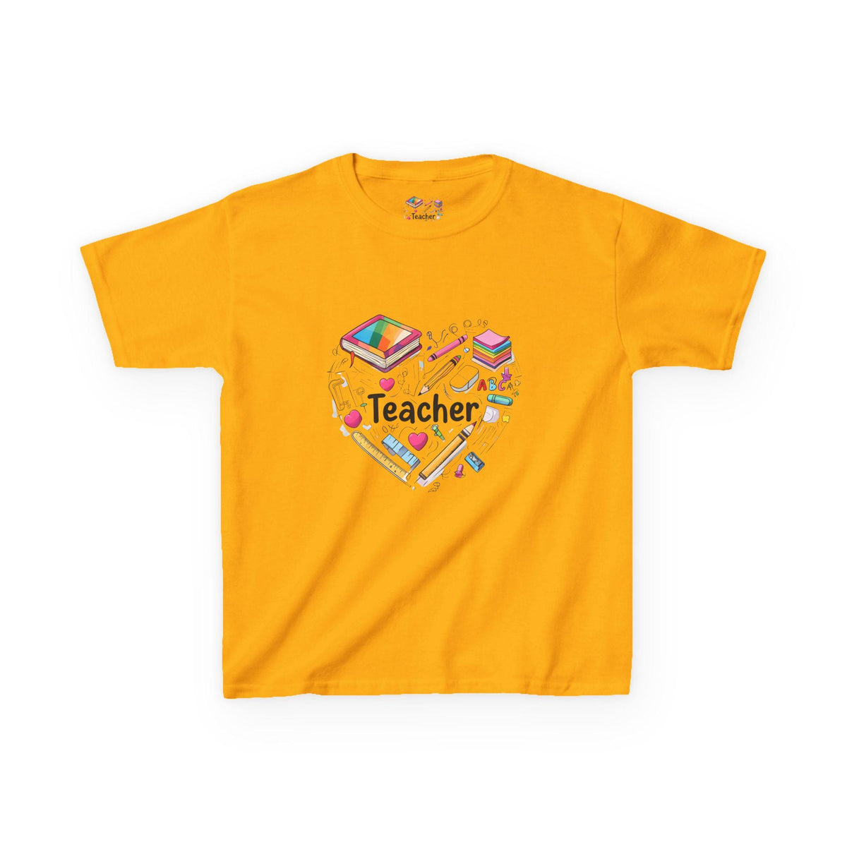Teacher's Heart Kids Tee, Gift for Teachers, Back to School Shirt, Educational Apparel, Kids Cotton T-Shirt