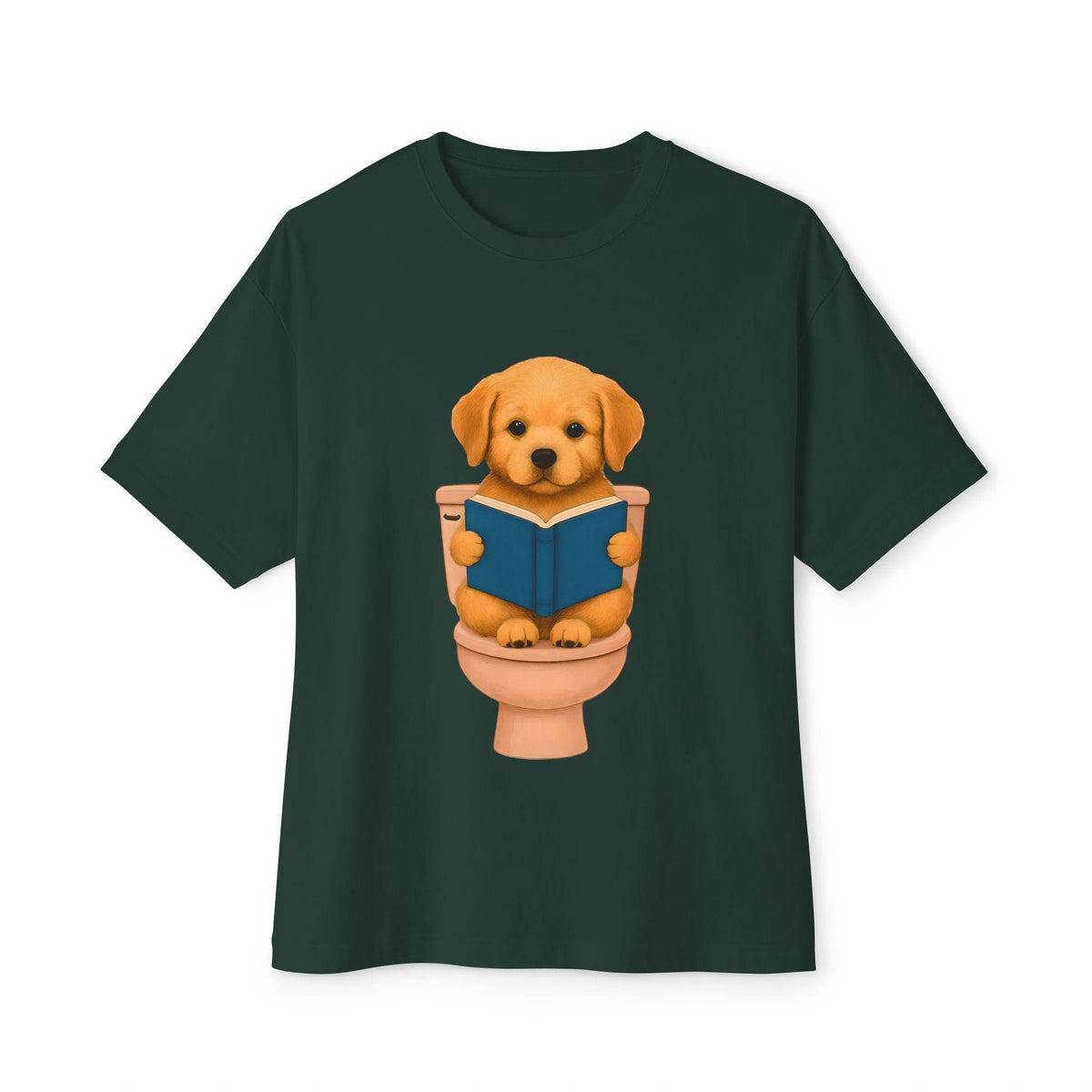 Funny Dog Reading Tee, Unisex Oversized Boxy Tee, Cute Pet Shirt, Gift for Dog Lovers, Casual Graphic Tee, Pet-Themed Apparel
