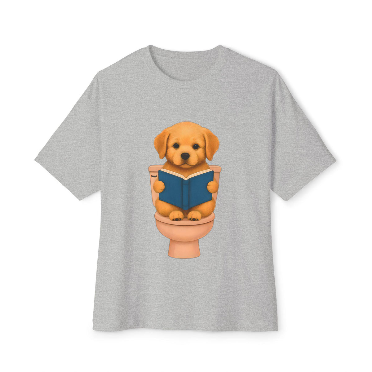 Funny Dog Reading Tee, Unisex Oversized Boxy Tee, Cute Pet Shirt, Gift for Dog Lovers, Casual Graphic Tee, Pet-Themed Apparel