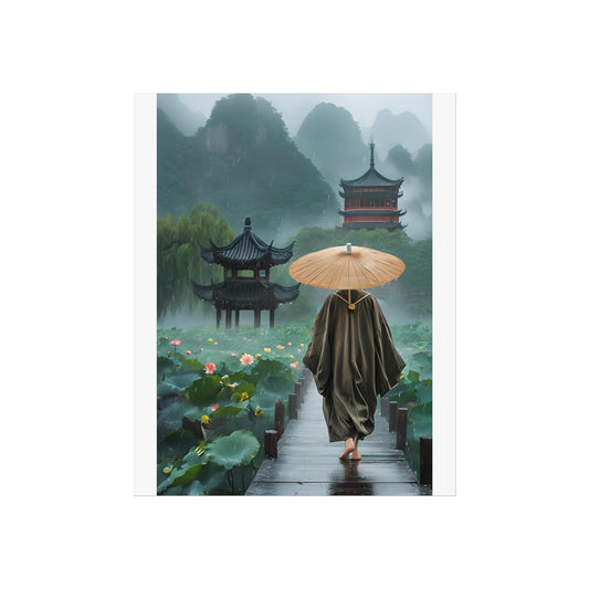 Serene Landscape Fine Art Poster, Tranquil Room Decor, Chinese Art Print, Zen Home Aesthetic, Nature Wall Art, Gift for Art Lovers