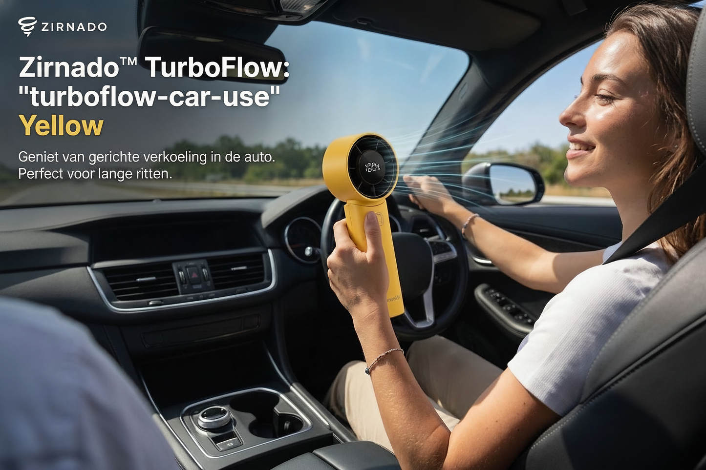 Zirnado™ TurboFlow™ – Oplaadbare Handventilator met Mistfunctie | 3 Snelheden | USB-C