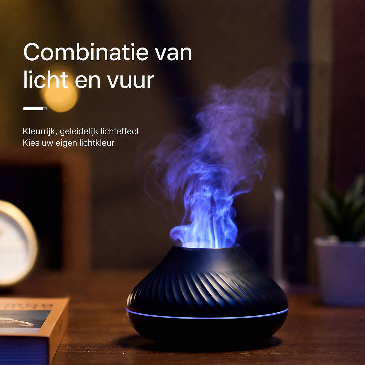 Kinscoter Flame Aroma Diffuser 130 ml | Vlameffect & Sfeerverlichting
