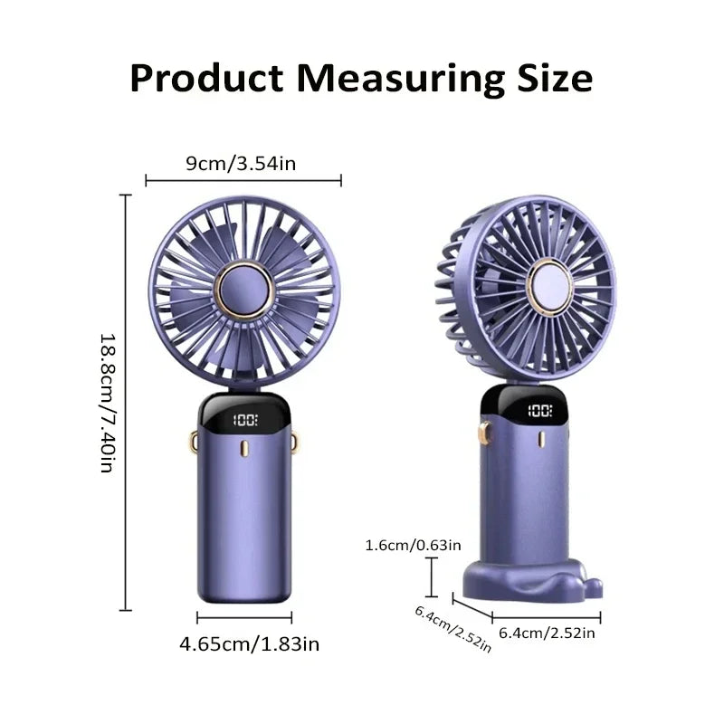 Zirnado™ TurboFlow Pro™ – USB Oplaadbare Handventilator met Digitaal Display