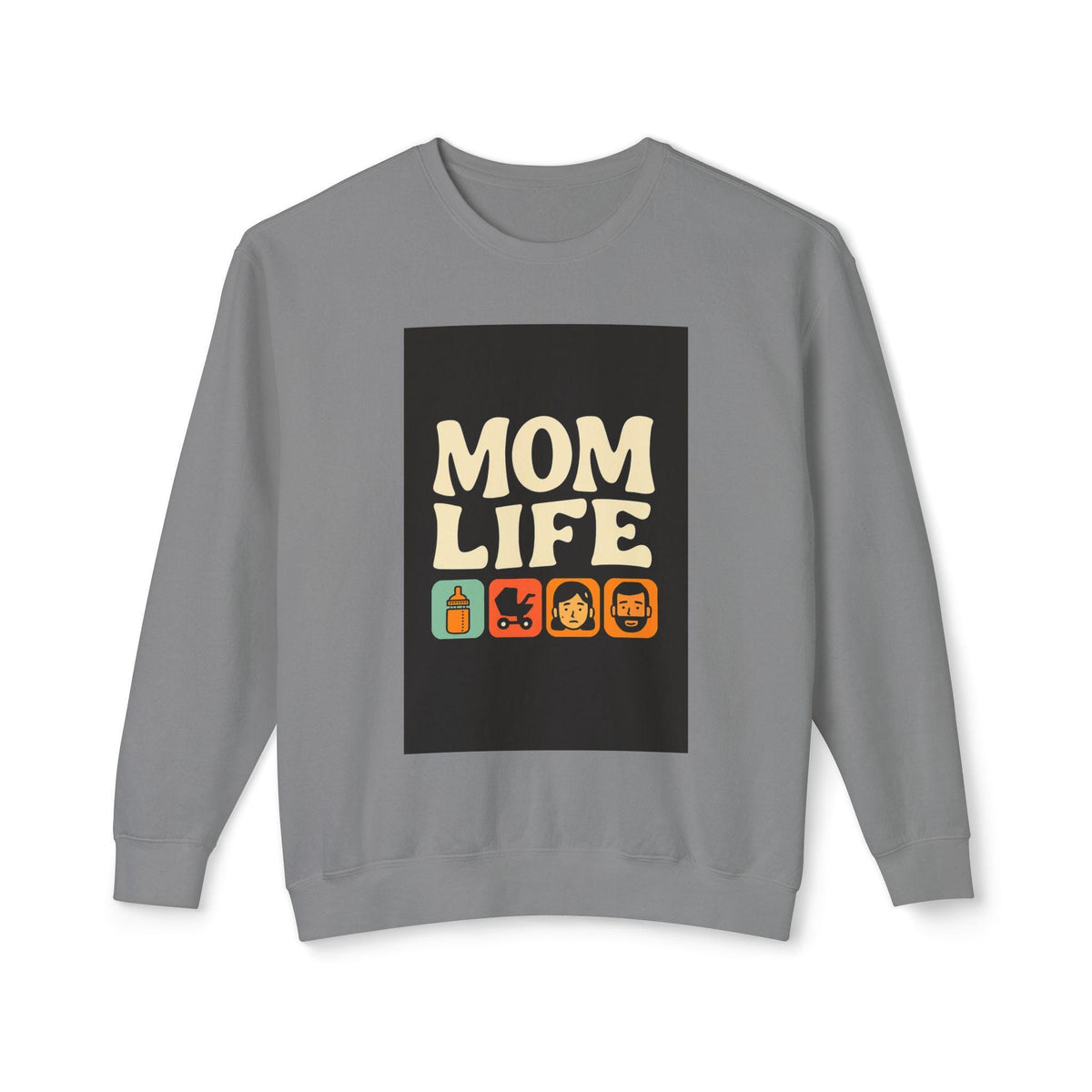 Mom Life Unisex Lightweight Crewneck Sweatshirt, Cozy Gift for Mothers, Comfortable Casual Wear, Mother's Day, Everyday Style, Parenting