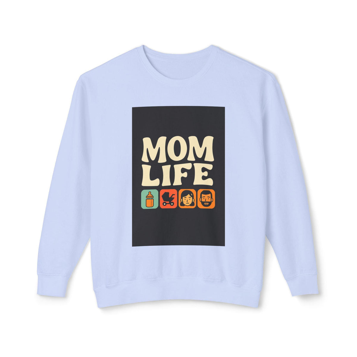 Mom Life Unisex Lightweight Crewneck Sweatshirt, Cozy Gift for Mothers, Comfortable Casual Wear, Mother's Day, Everyday Style, Parenting