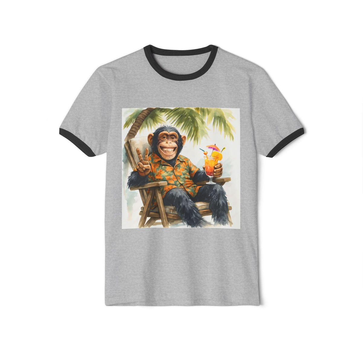 Beach Vibes Unisex Ringer T-Shirt, Retro Funny Tee, Summer Outfit, Gift for Animal Lovers, Vacation Apparel, Casual Wear