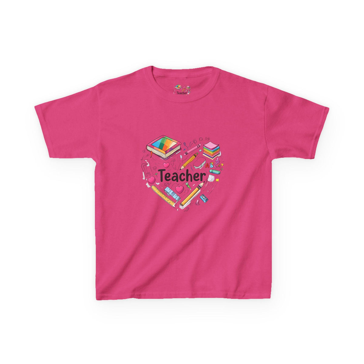 Teacher's Heart Kids Tee, Gift for Teachers, Back to School Shirt, Educational Apparel, Kids Cotton T-Shirt