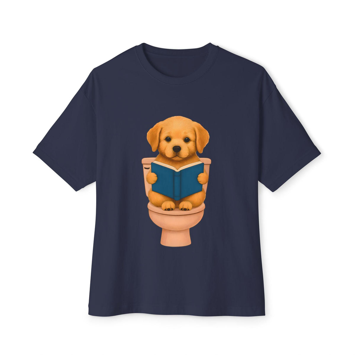Funny Dog Reading Tee, Unisex Oversized Boxy Tee, Cute Pet Shirt, Gift for Dog Lovers, Casual Graphic Tee, Pet-Themed Apparel