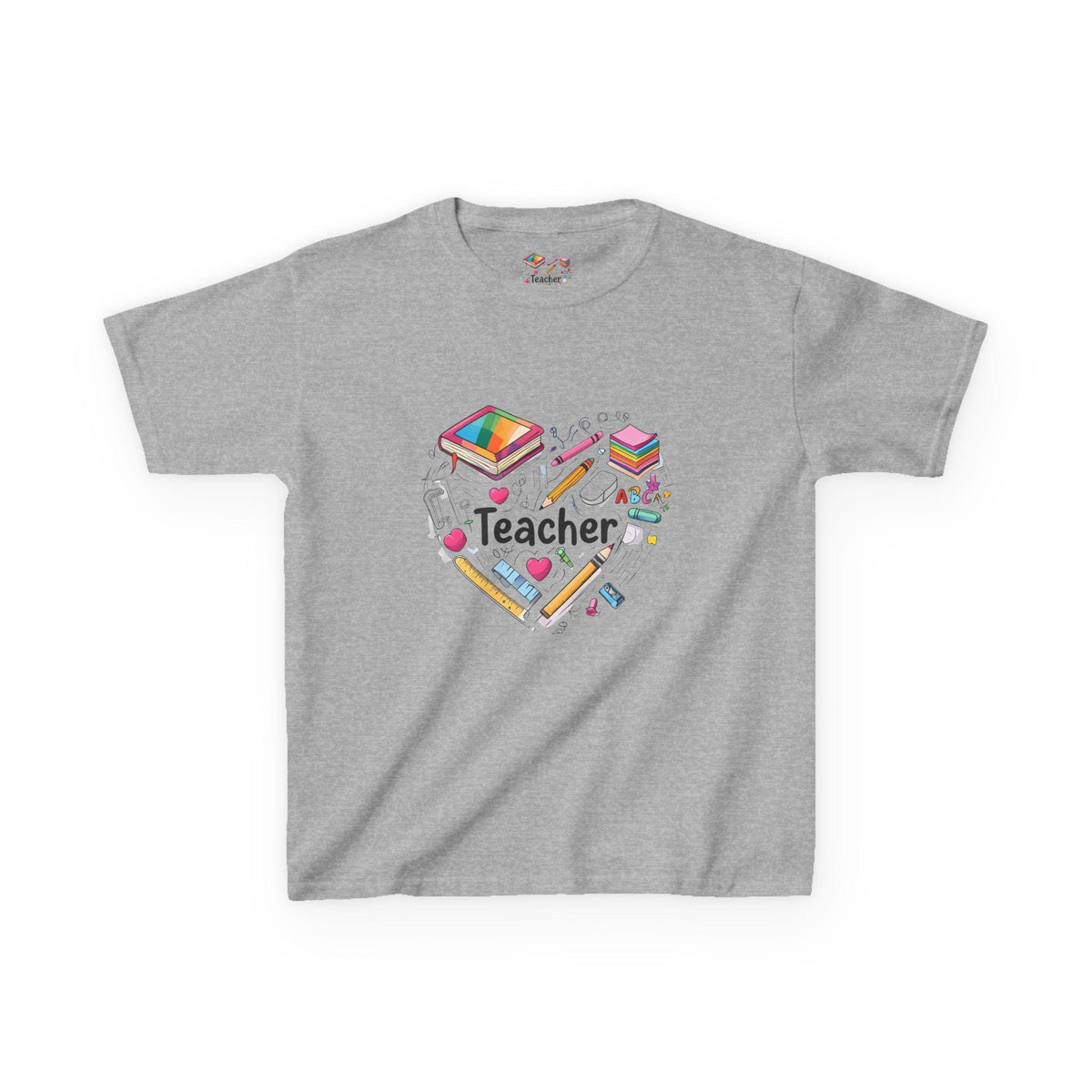 Teacher's Heart Kids Tee, Gift for Teachers, Back to School Shirt, Educational Apparel, Kids Cotton T-Shirt