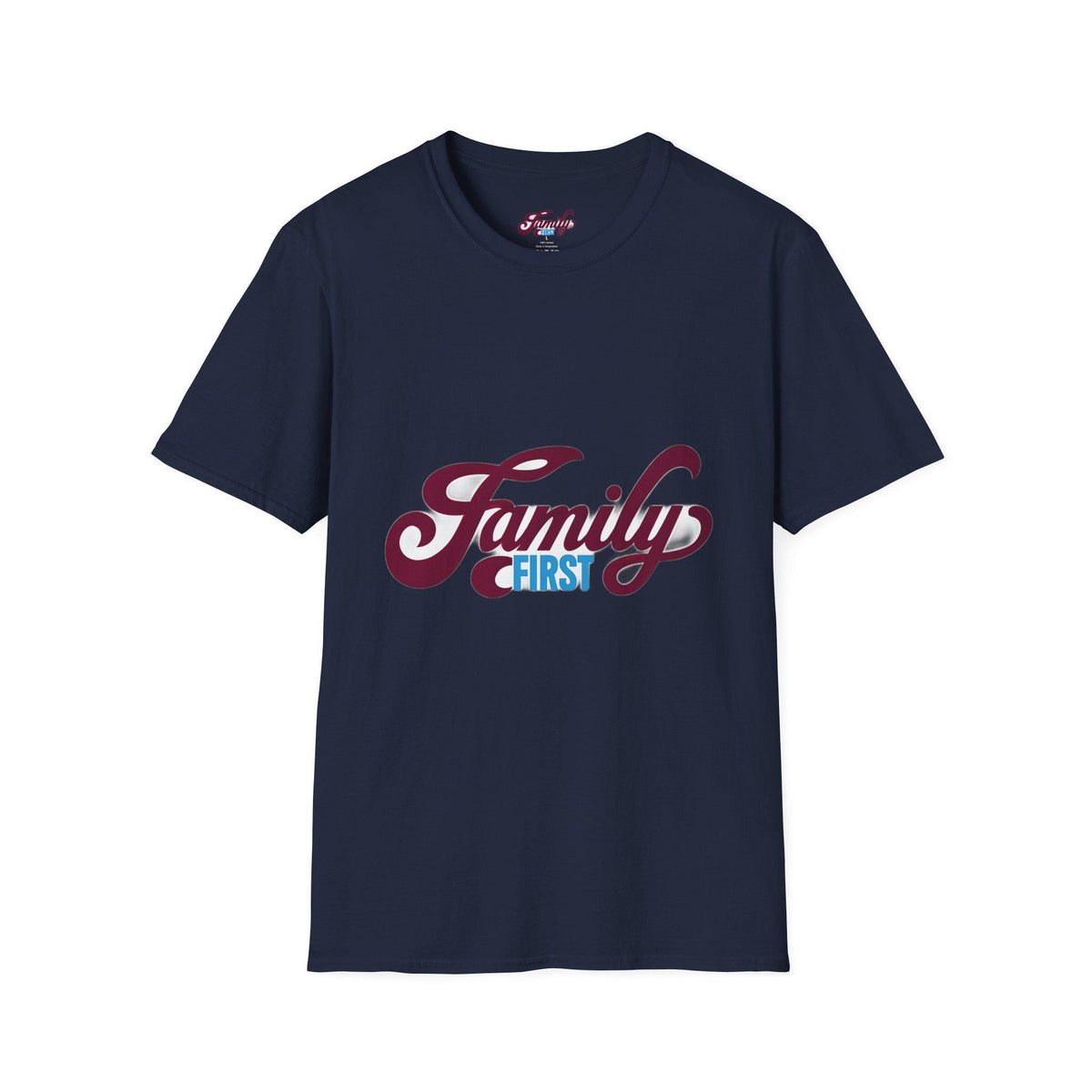 Family First Unisex Softstyle T-Shirt, Family Reunion Shirt, Gift for Parents, Comfortable Casual Wear, Ideal for Holidays, Family Events