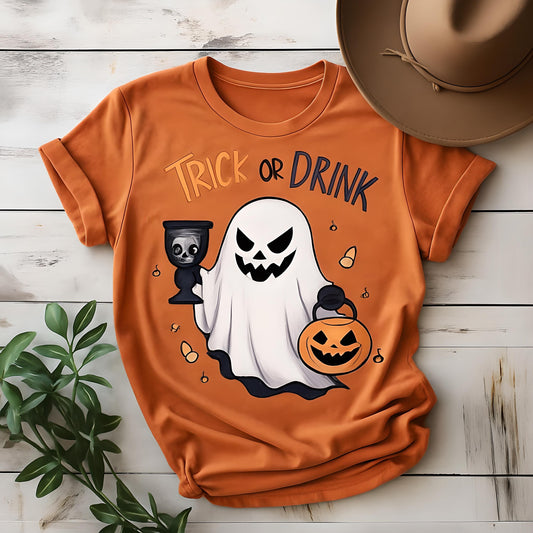 Trick or Drink Spooky Ghost Halloween Design