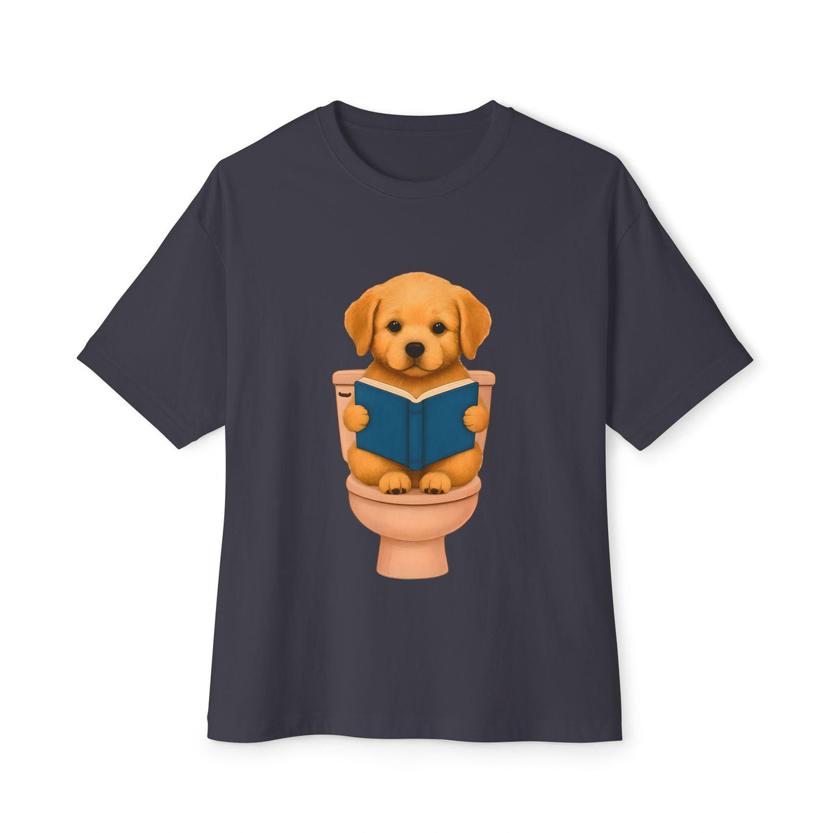 Funny Dog Reading Tee, Unisex Oversized Boxy Tee, Cute Pet Shirt, Gift for Dog Lovers, Casual Graphic Tee, Pet-Themed Apparel