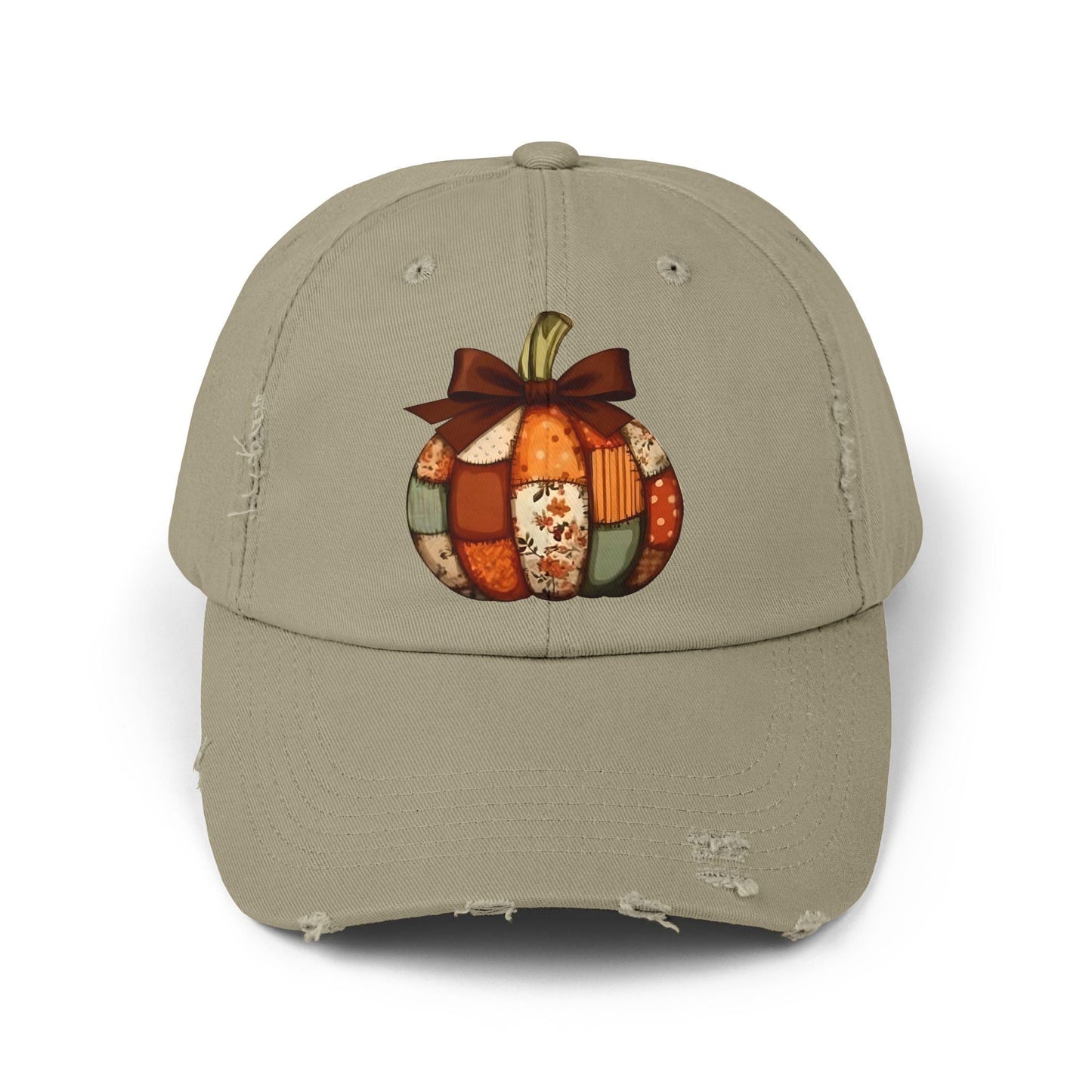 Autumn Pumpkin Distressed Cap, Fall Fashion Hat, Thanksgiving Gift, Casual Outdoor Cap, Cute Pumpkin Patch Accessory