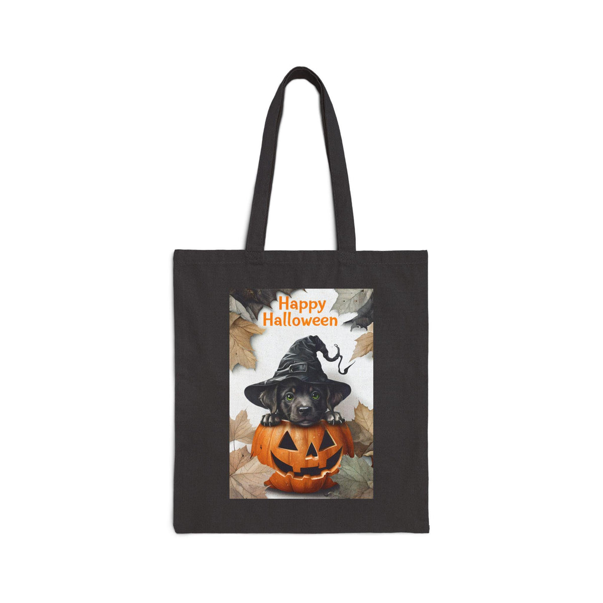 Halloween Dog Tote Bag, Cute Puppy Canvas Bag, Trick or Treat Bag, Fall Tote, Pet Lover Gift, Eco-Friendly Shopping Bag