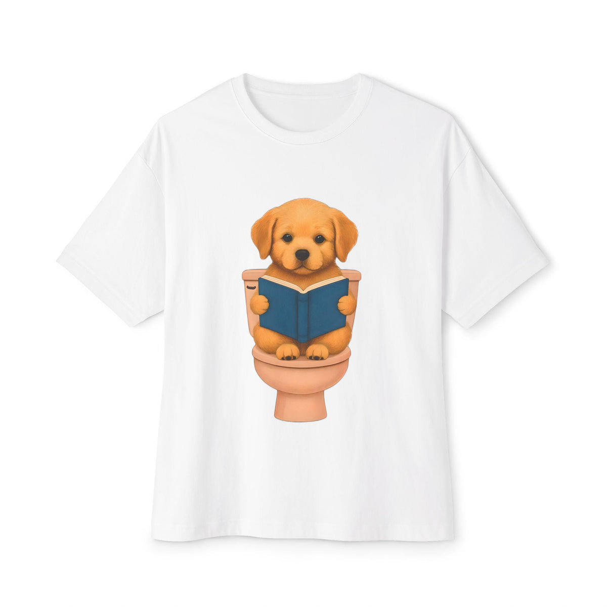 Funny Dog Reading Tee, Unisex Oversized Boxy Tee, Cute Pet Shirt, Gift for Dog Lovers, Casual Graphic Tee, Pet-Themed Apparel